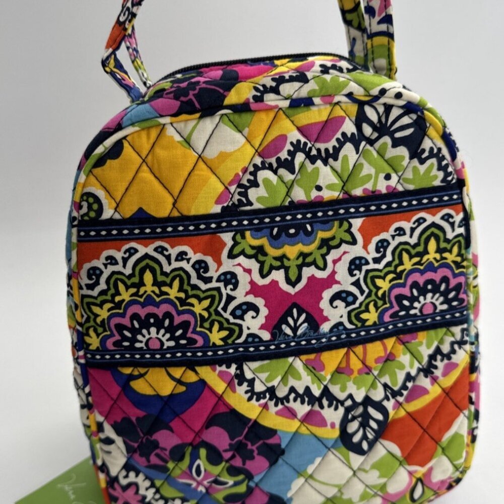 Vera Bradley Lunch Bunch Bag Insulated Lunchbox Snack Pockets Rio Colorful NEW - Picture 10 of 11